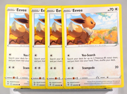 Pokemon TCG Evolving Skies Eevee 125/203 Common Regular x4 - Image 1