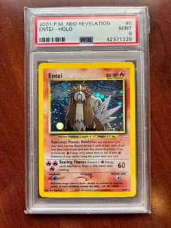 Pokemon Neo Revelation Entei Unlimited Holo #6 - PSA 9 Mint - Image 1