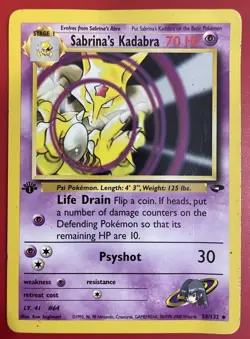 Pokemon Sabrina's Kadabra 58/132 - Gym Challenge 1st Edition Non-Holo - Image 3