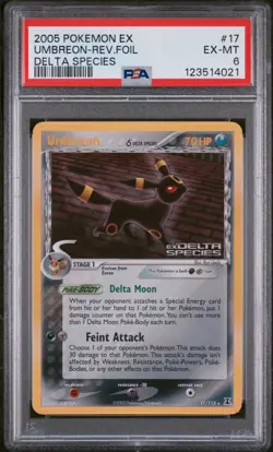 2005 Pokemon EX Delta Species Umbreon-Rev. Foil #17 Delta Species PSA 6 - Image 1