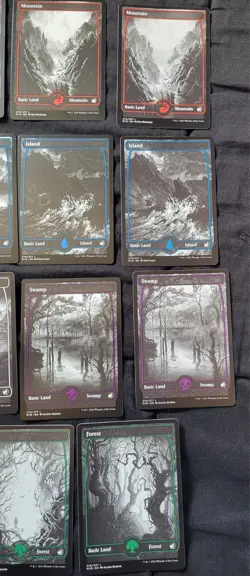 MTG Midnight Hunt Full Art Land Card Lot of 19 mixed regular finish - Image 4