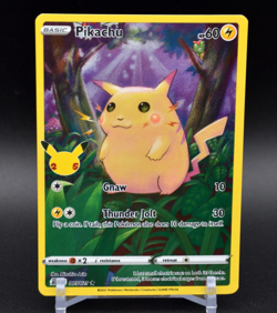 Pikachu 5/25 Pokemon Celebrations 25th Anniversary Base Set Full Art Card NM - Image 1