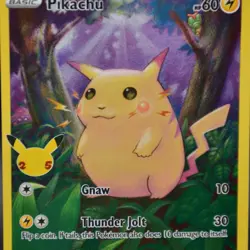 Pikachu 5/25 Pokemon Celebrations 25th Anniversary Base Set Full Art Card NM - Image 2