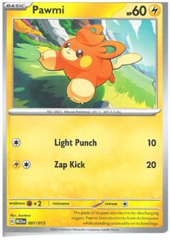 Pawmi 007/015 Pokemon TCG Promo Card McDonalds 2023 - Mint - Image 1