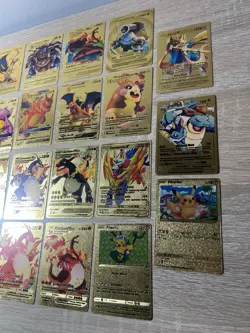 Pokemon Charizard Pikachu Poncho Card Lot Of 27 Gold Foil Fan Art Cards GX VMAX - Image 2