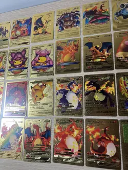 Pokemon Charizard Pikachu Poncho Card Lot Of 27 Gold Foil Fan Art Cards GX VMAX - Image 3