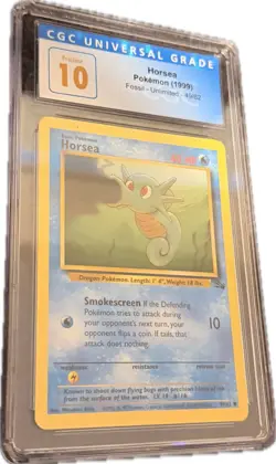 1999 Pokemon Fossil Horsea #49/62 CGC Pristine 10 WOTC Vintage Card - Image 1