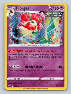 Florges Holo Rare LP #073/203 SWSH07: Evolving Skies Pokemon Card - Image 1