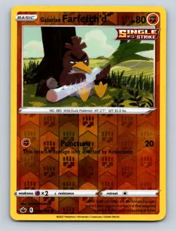 Galarian Farfetch'd Reverse Holo MP #078/198 SWSH06: Chilling Reign Pokemon Card - Image 1