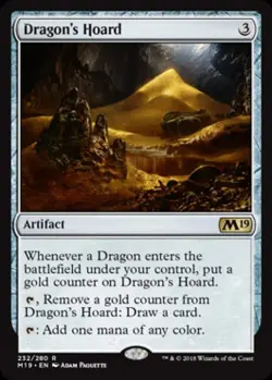 Dragon's Hoard -Foil Medium Play MTG Magic 2019 Core Set - Image 1