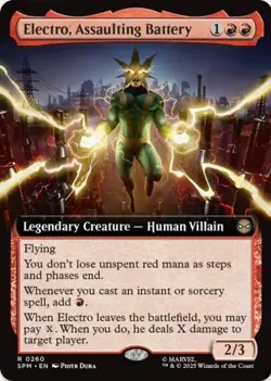 1 x Electro, Assaulting Battery - Extended Art - Marvel's Spider-Man - LP - MTG - Image 1