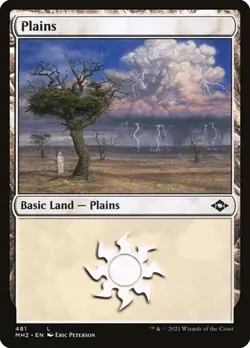 2x Plains (#481e) - Foil Etched Modern Horizons 2 LP MTG - Image 1