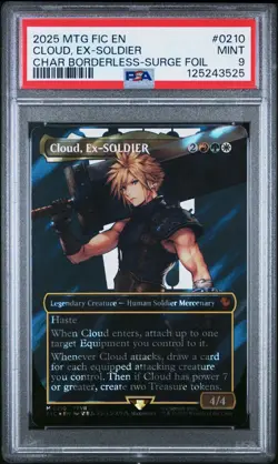 PSA 9 MTG FINAL FANTASY COMMANDER SURGE FOIL #0210 CLOUD, EX-SOLDIER 2025 - Image 1
