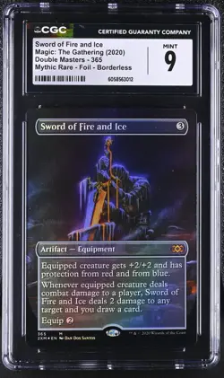 SWORD OF FIRE AND ICE Double Masters Borderless Foil Mythic CGC 9 MTG - Image 1