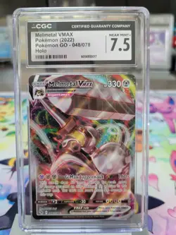 CGC Near Mint+ 7.5 Melmetal VMAX Holo Ultra Rare Full Art Pokemon Go 048/078 - Image 1