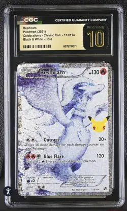 Pokemon Celebrations Reshiram 113/114 CGC PRISTINE 10 - Image 1