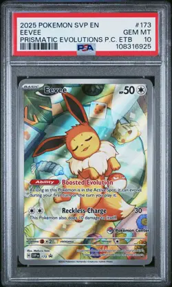 2025 POKEMON SVP EN-SV BLACK STAR PROMO #173 EEVEE PSA 10 - Image 1
