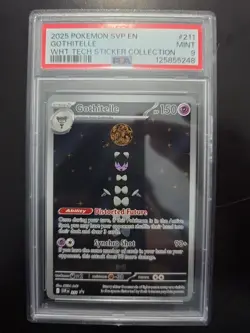 GOTHITELLE #211 2025 POKEMON SVP EN WHITE TECH STICKER BLACK STAR PROMO PSA 9 - Image 1