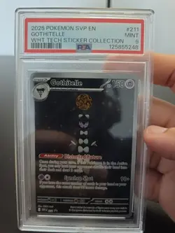 GOTHITELLE #211 2025 POKEMON SVP EN WHITE TECH STICKER BLACK STAR PROMO PSA 9 - Image 3