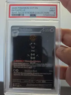 GOTHITELLE #211 2025 POKEMON SVP EN WHITE TECH STICKER BLACK STAR PROMO PSA 9 - Image 4