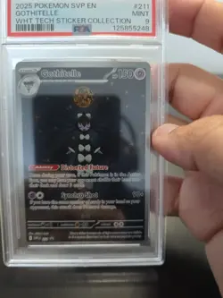 GOTHITELLE #211 2025 POKEMON SVP EN WHITE TECH STICKER BLACK STAR PROMO PSA 9 - Image 5