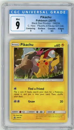 2019 Pokemon SM Black Star Promo - SM234 Pikachu Cosmos Holo - CGC 9 Subgrades - Image 1