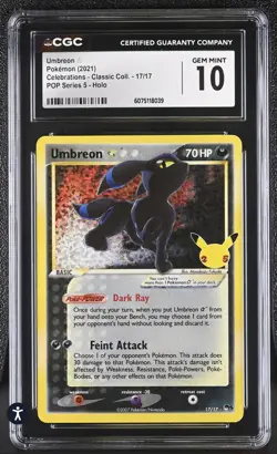 Pokemon Celebrations Gold Star Umbreon 17/17 CGC GEM MINT 10 - Image 1