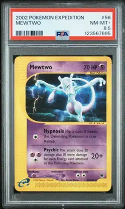 2002 POKEMON EXPEDITION #56 MEWTWO PSA 8 #56 - Image 1