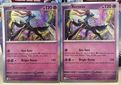 (Set Of 2) Pokemon Mega Evolution TCG Holo Foil Card - Xerneas (064/132) - Image 1