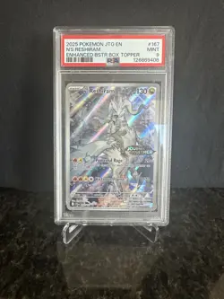 Pokemon TCG N's Reshiram Stamped Promo Holo Card 167/159 SV09 PSA 9 - Image 1