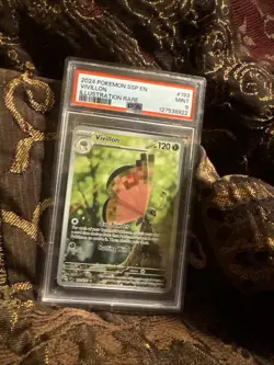 2024 PSA 9 Pokemon Surging Sparks Vivillon Illustration Rare FA 193/191 Card - Image 1