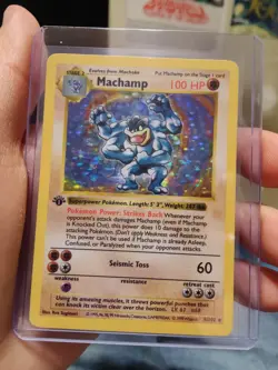 Pokemon Machamp Card 8/102 First Edition Base Set, Unlimited-Holo, Vintage 1999 - Image 3