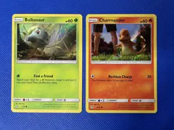 Detective Pikachu: Bulbasaur 1/18 + Charmander 4/18 2 Card Holo Rare Pokemon Set - Image 1