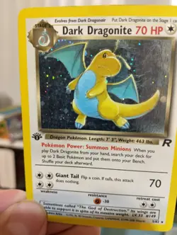 Dark Dragonite 5/82 Team Rocket Holo Pokemon Trading Card 1st Edition LP - Image 1