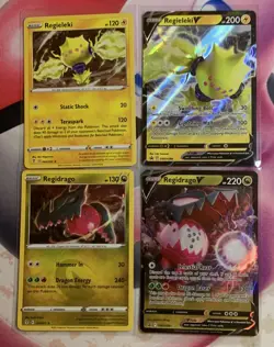 Regieleki + V SWSH280 & Regidrago + V SWSH281 (4x Pokemon PROMO HOLO Cards) - Image 1