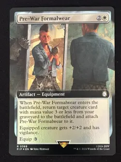 1x MTG Pre-War Formalwear (Extended Art, Foil) - Universes Beyond: Fallout (PIP) - Image 1