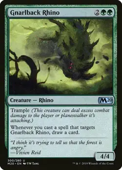 1x Gnarlback Rhino - NM English MTG - Magic 2020 - Image 1