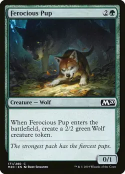 1x Ferocious Pup - NM English MTG - Magic 2020 - Image 1