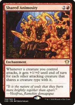 Shared Animosity 0158 MTG Commander 2020 Rare NP - Image 1