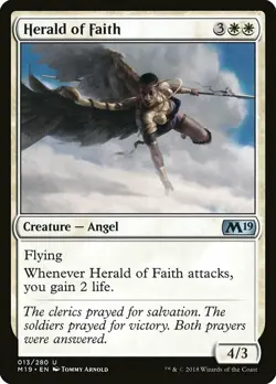 1x Herald of Faith - NM English MTG - Magic 2019 - Image 1