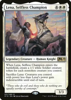 1x Lena, Selfless Champion - NM English MTG - Magic 2019 - Image 1