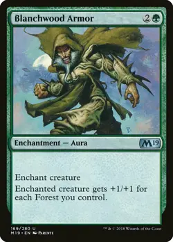 1x Blanchwood Armor - NM English MTG - Magic 2019 - Image 1