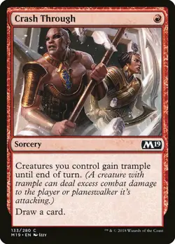 1x Crash Through - NM English MTG - Magic 2019 - Image 1