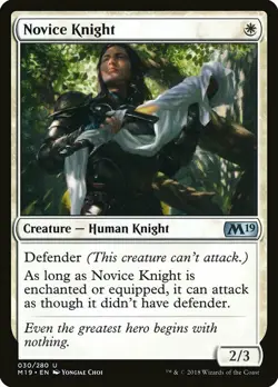 1x Novice Knight - NM English MTG - Magic 2019 - Image 1