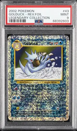 2002 POKEMON LEGENDARY COLLECTION #43 GOLDUCK-REVERSE FOIL PSA 9 - Image 1