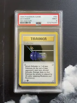 PSA 9 1st Edition Defender 1999 Pokemon Base Set #80 - Image 1