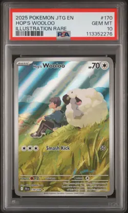 2025 POKEMON JTG EN-JOURNEY TOGETHER ILLUSTRATION RARE #170 HOP'S WOOLOO PSA 10 - Image 1
