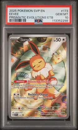 2025 POKEMON SVP EN-SV BLACK STAR PROMO #173 EEVEE PSA 10 - Image 1