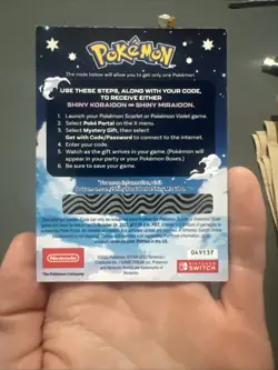 Shiny Miraidon Koraidon Code GameStop Pokemon - Unused Code - Image 2