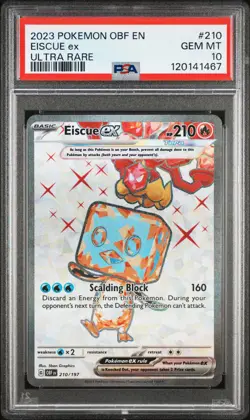 2023 POKEMON OBF EN-OBSIDIAN FLAMES ULTRA RARE #210 EISCUE EX PSA 10 - Image 1